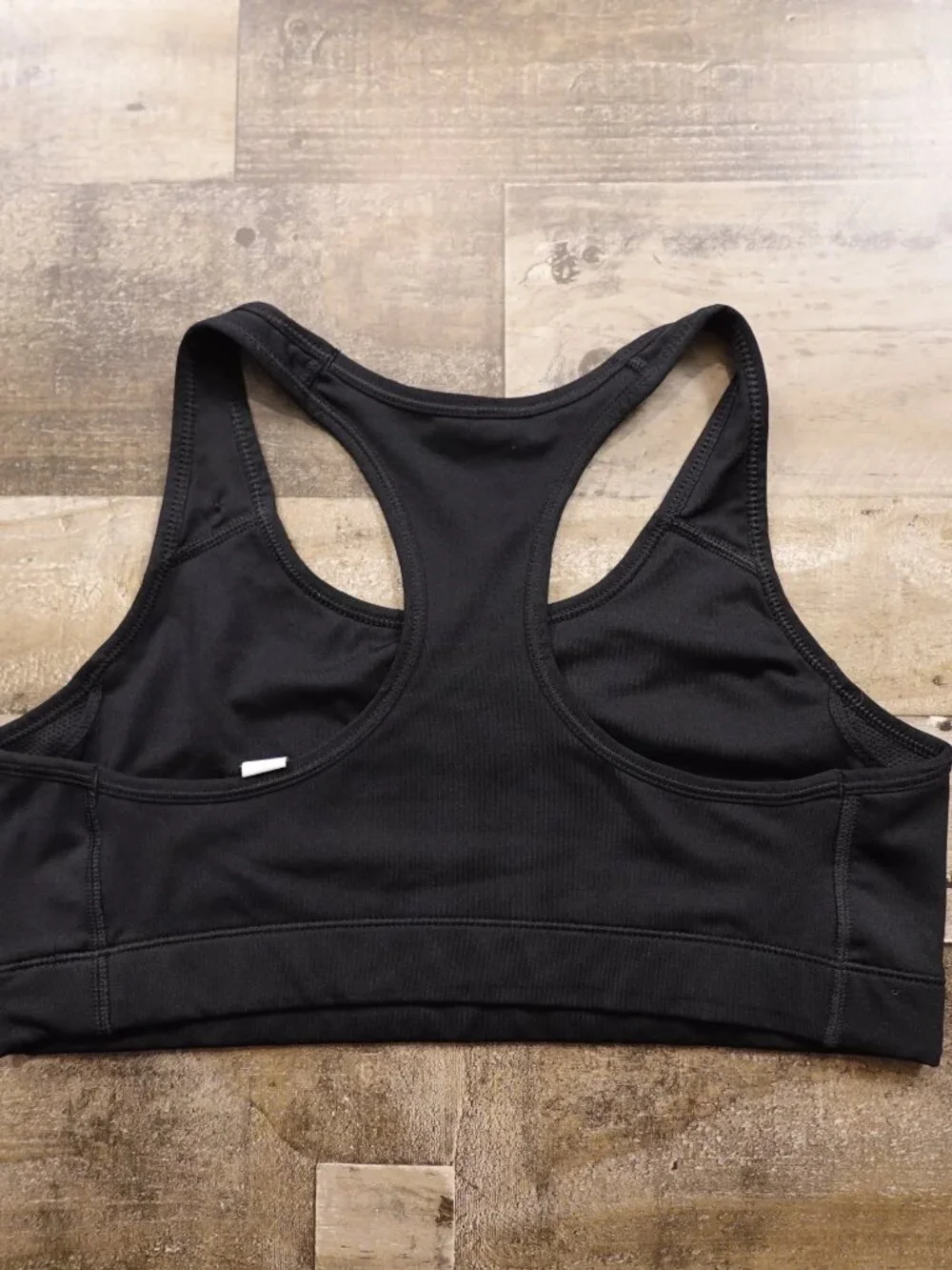 Nike Dri-FIT Swoosh Sports Bra Women's Large Black Medium Support Racerback